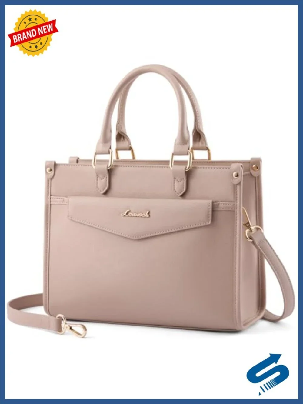 Trendy Satchel Tote Purse, PU Leather Crossbody Shoulder Bag Top Handle